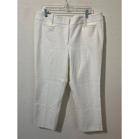 Ann Taylor Loft White Capri Marisa Sz 14 Like New Condition - Picture 1 of 7